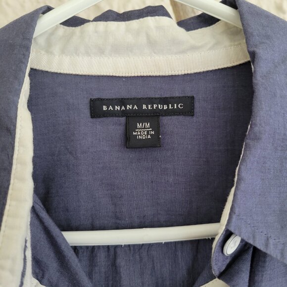 100% Cotton shirt - Blue with white buttons - Picture 3 of 8